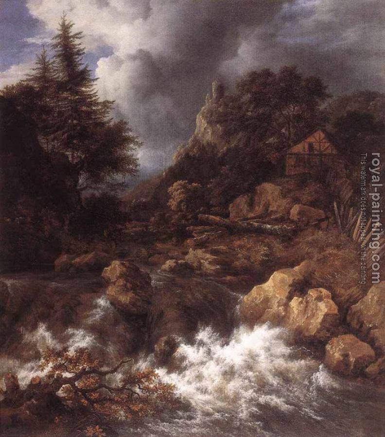 Jacob Van Ruisdael : Waterfall In A Mountainous Northern Landscape